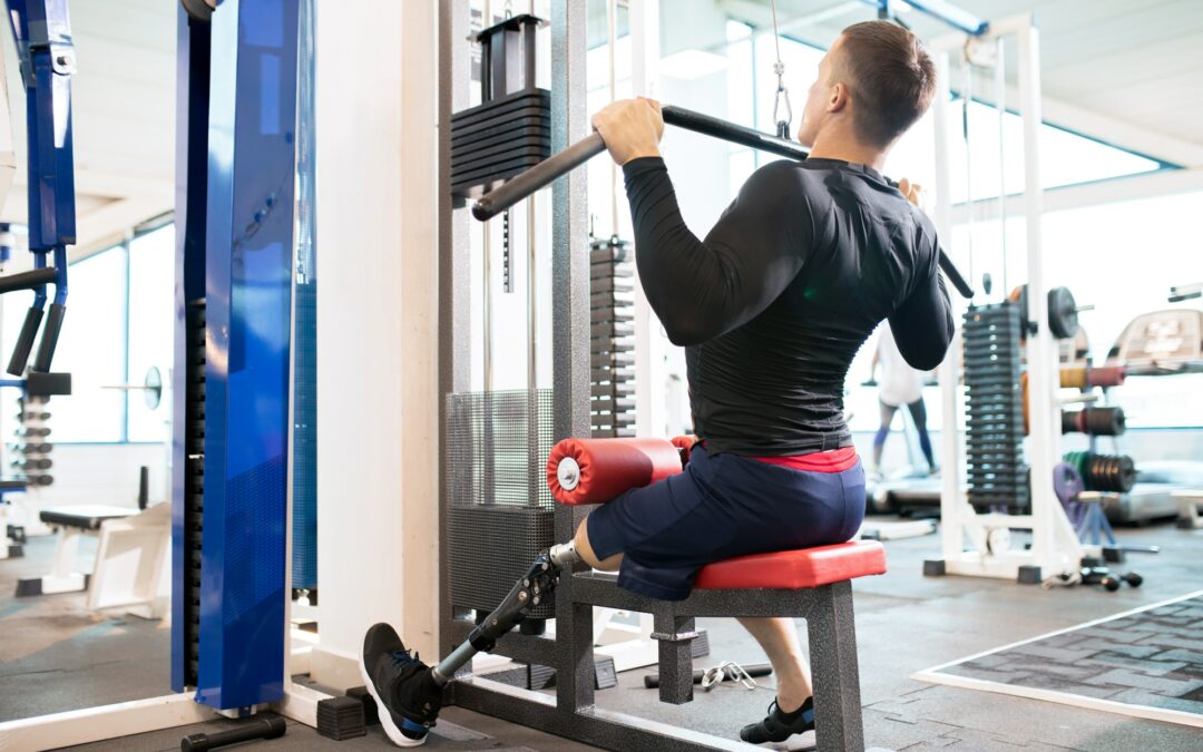 adaptive athlete using exercise machines