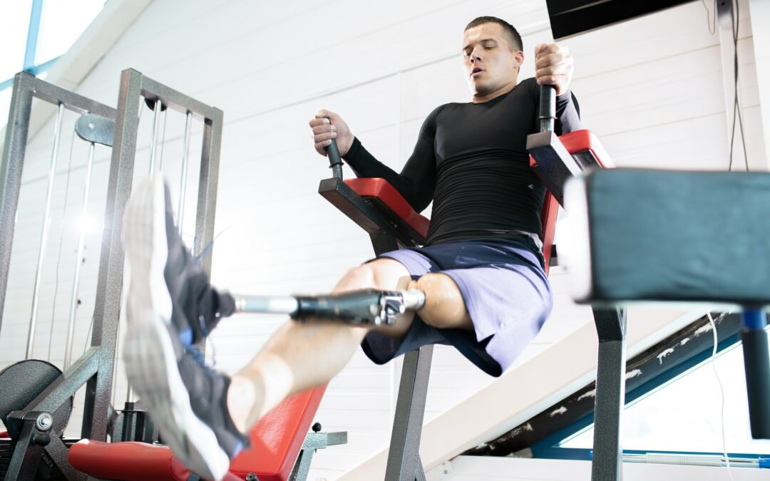 adaptive sportsman in gym