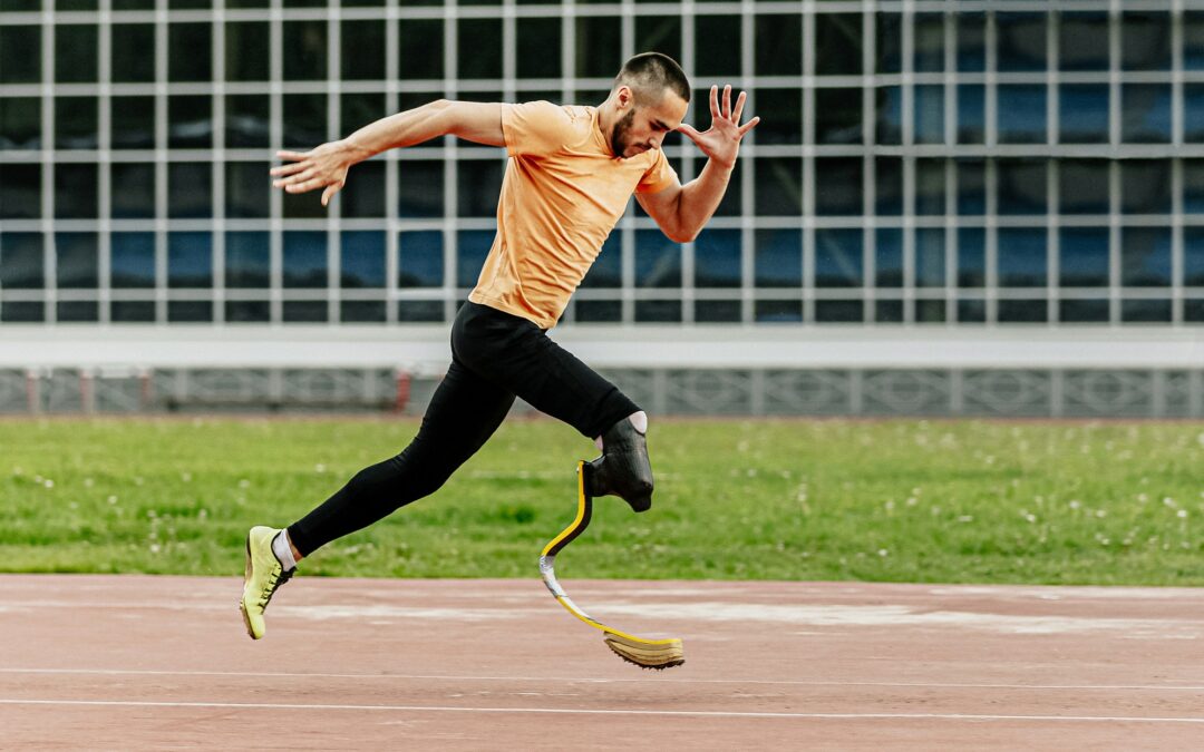 physically disabled athlete running